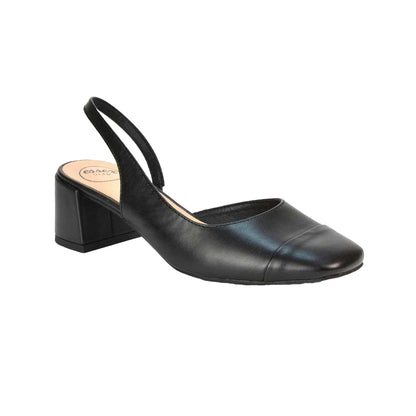 Light Brown - Front - XY London Womens-Ladies Karis Sling Back Block Heel Court Shoes