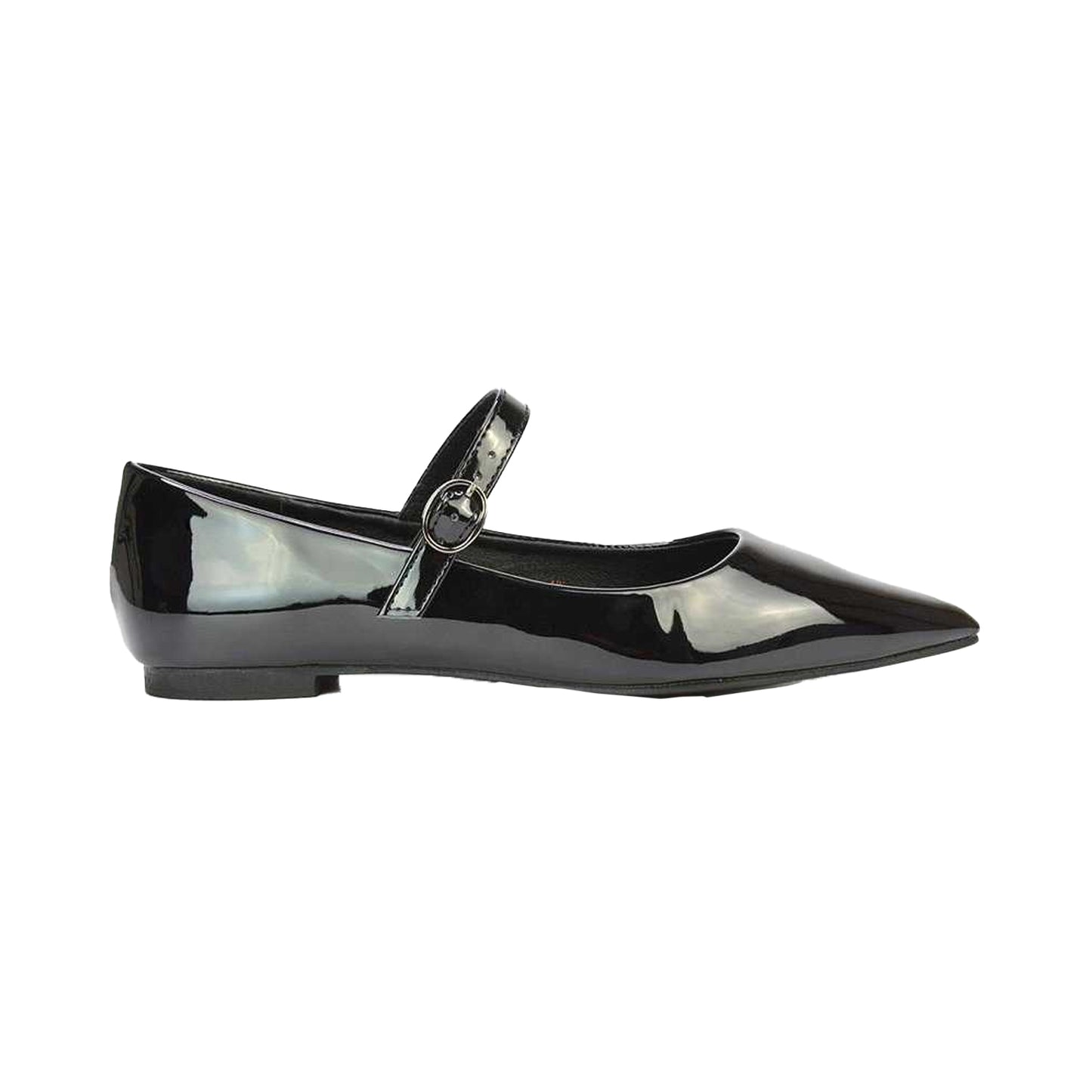 True Black - Back - XY London Womens-Ladies Aimee Patent Flat Pumps