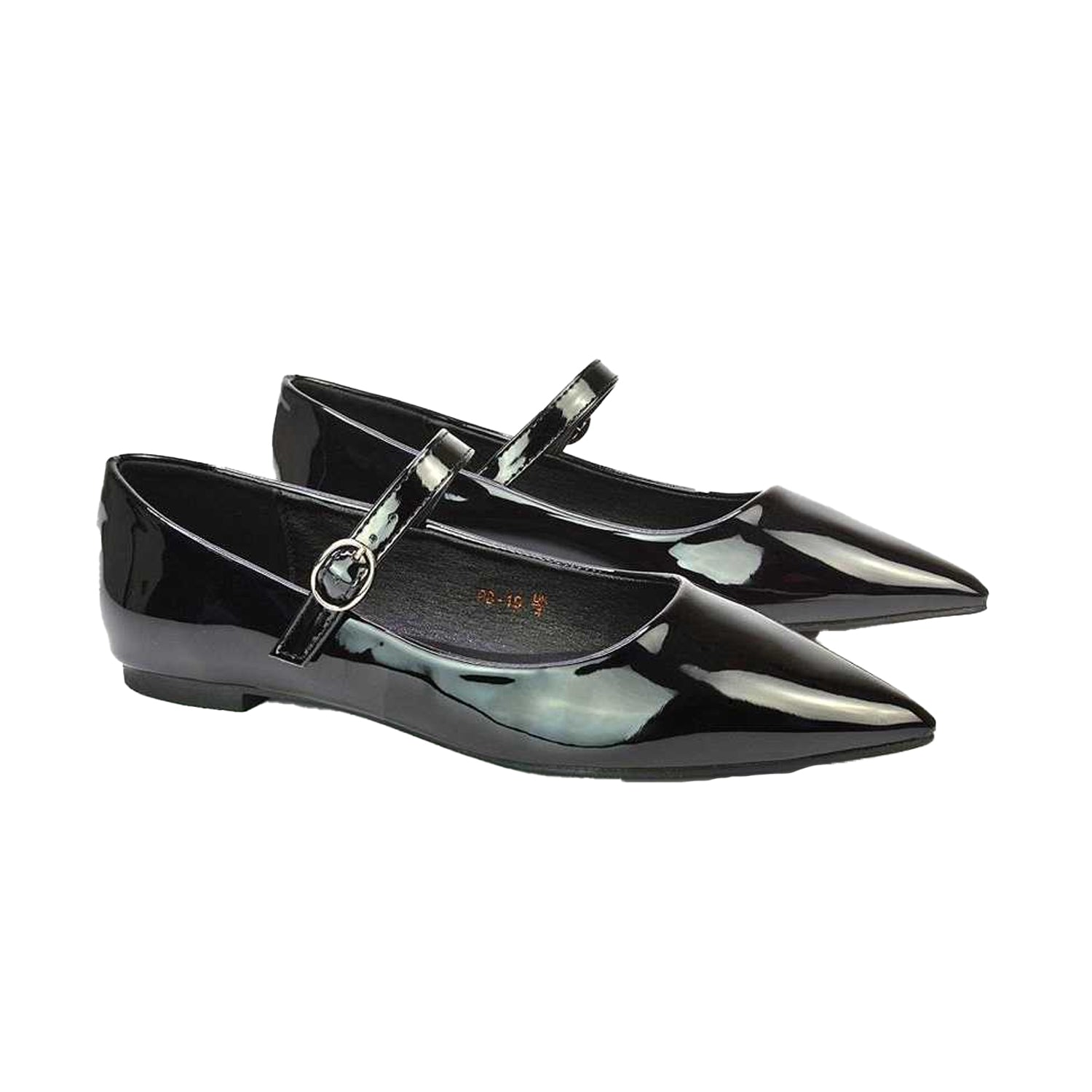 True Black - Lifestyle - XY London Womens-Ladies Aimee Patent Flat Pumps