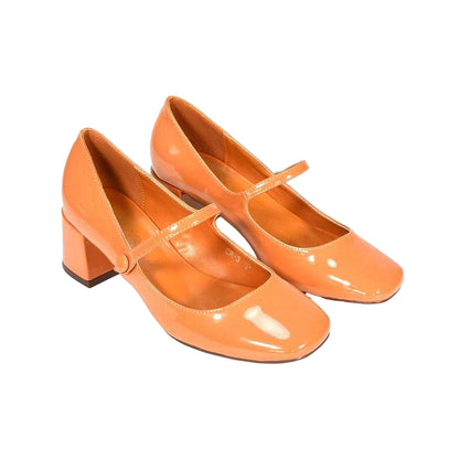 Peach - Lifestyle - XY London Womens-Ladies Leneka Slip-on Low Block Heel Court Shoes