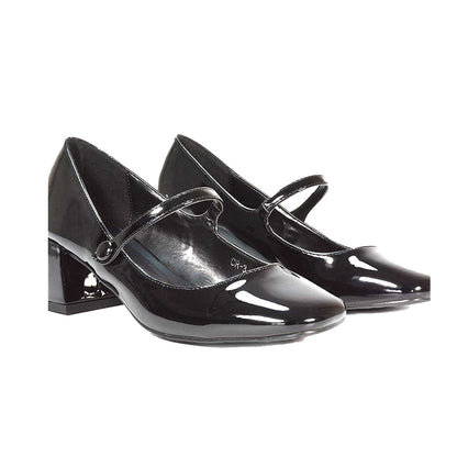 True Black - Lifestyle - XY London Womens-Ladies Leneka Slip-on Low Block Heel Court Shoes