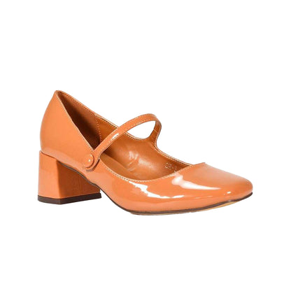 Peach - Front - XY London Womens-Ladies Leneka Slip-on Low Block Heel Court Shoes