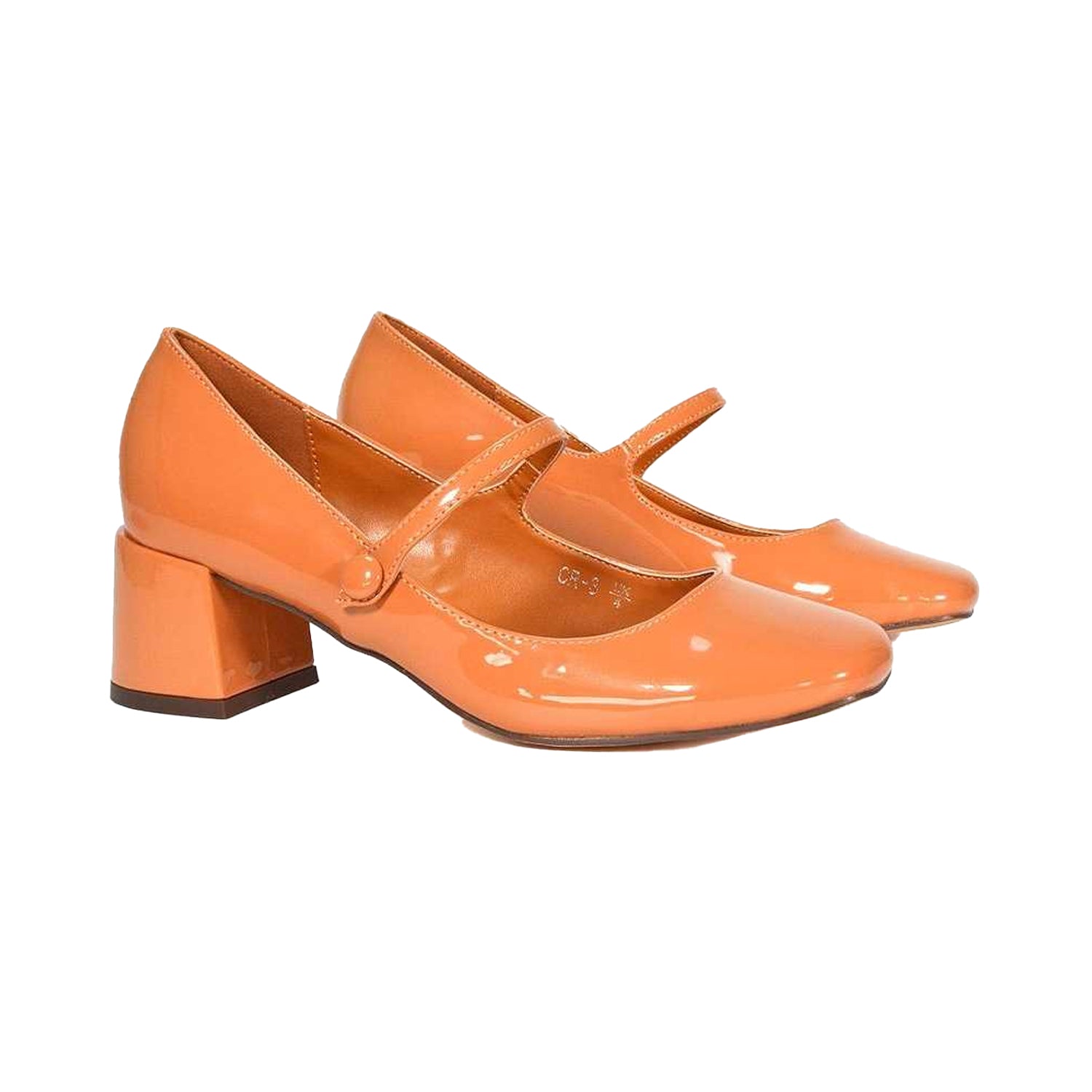 Peach - Side - XY London Womens-Ladies Leneka Slip-on Low Block Heel Court Shoes