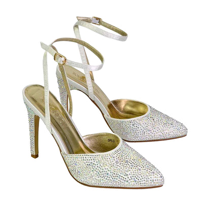 Ivory - Lifestyle - XY London Womens-Ladies Indyah Diamante Court Shoes
