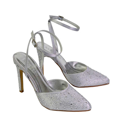 Silver - Lifestyle - XY London Womens-Ladies Indyah Diamante Court Shoes