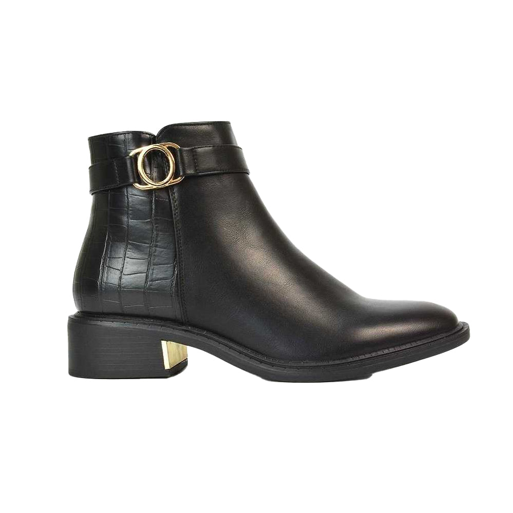 Black - Side - XY London Womens-Ladies Layla Ankle Boots