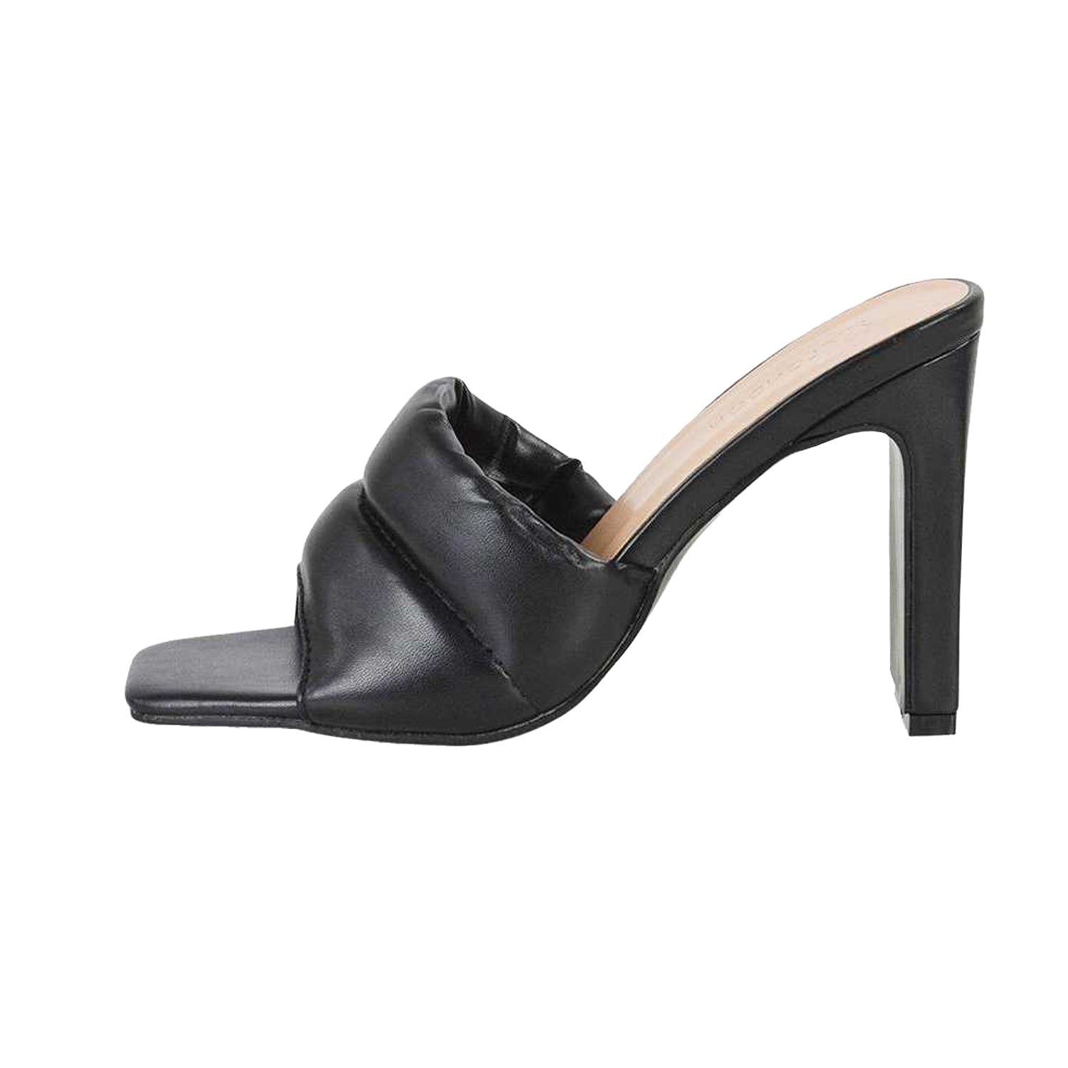Black - Lifestyle - XY London Womens-Ladies Mallory Slim High Block Heel Mules