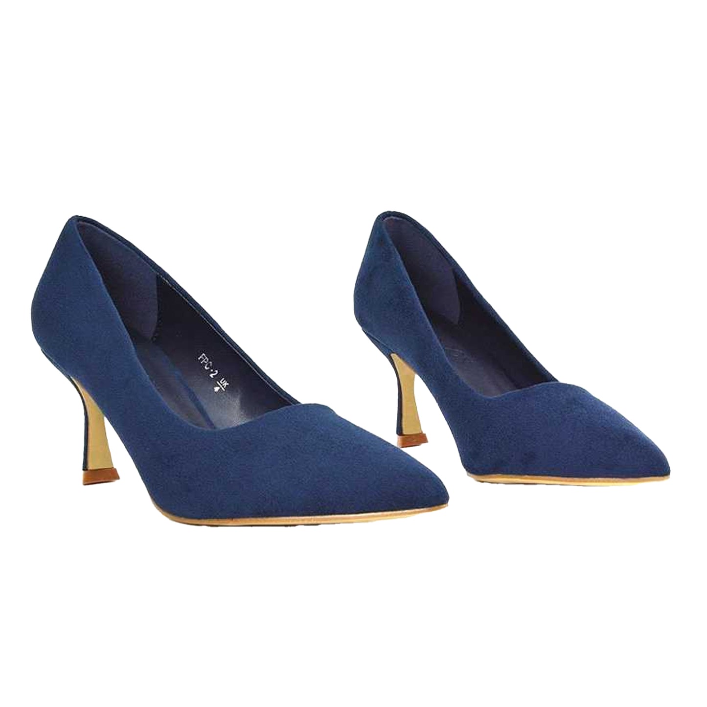 Navy - Lifestyle - XY London Womens-Ladies Lisa Pointed Mid Stiletto Court Shoes