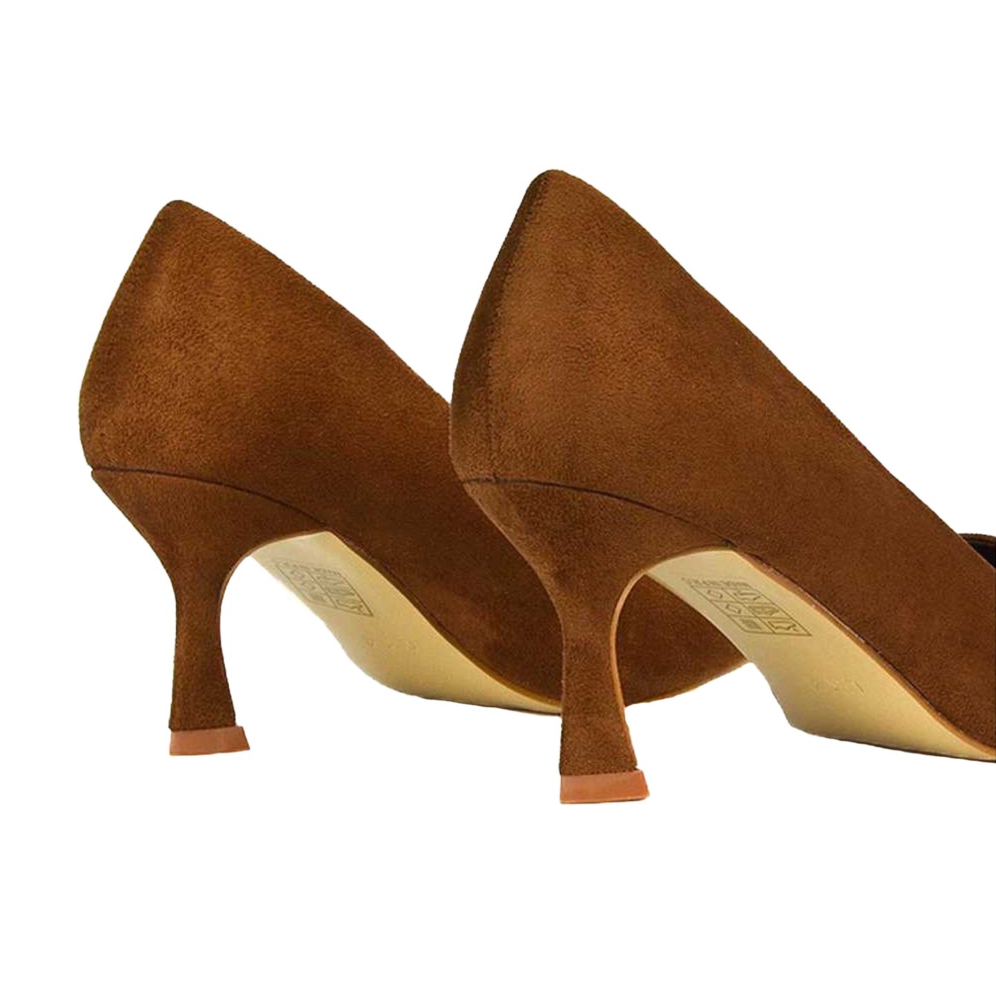 Brown - Back - XY London Womens-Ladies Lisa Pointed Mid Stiletto Court Shoes