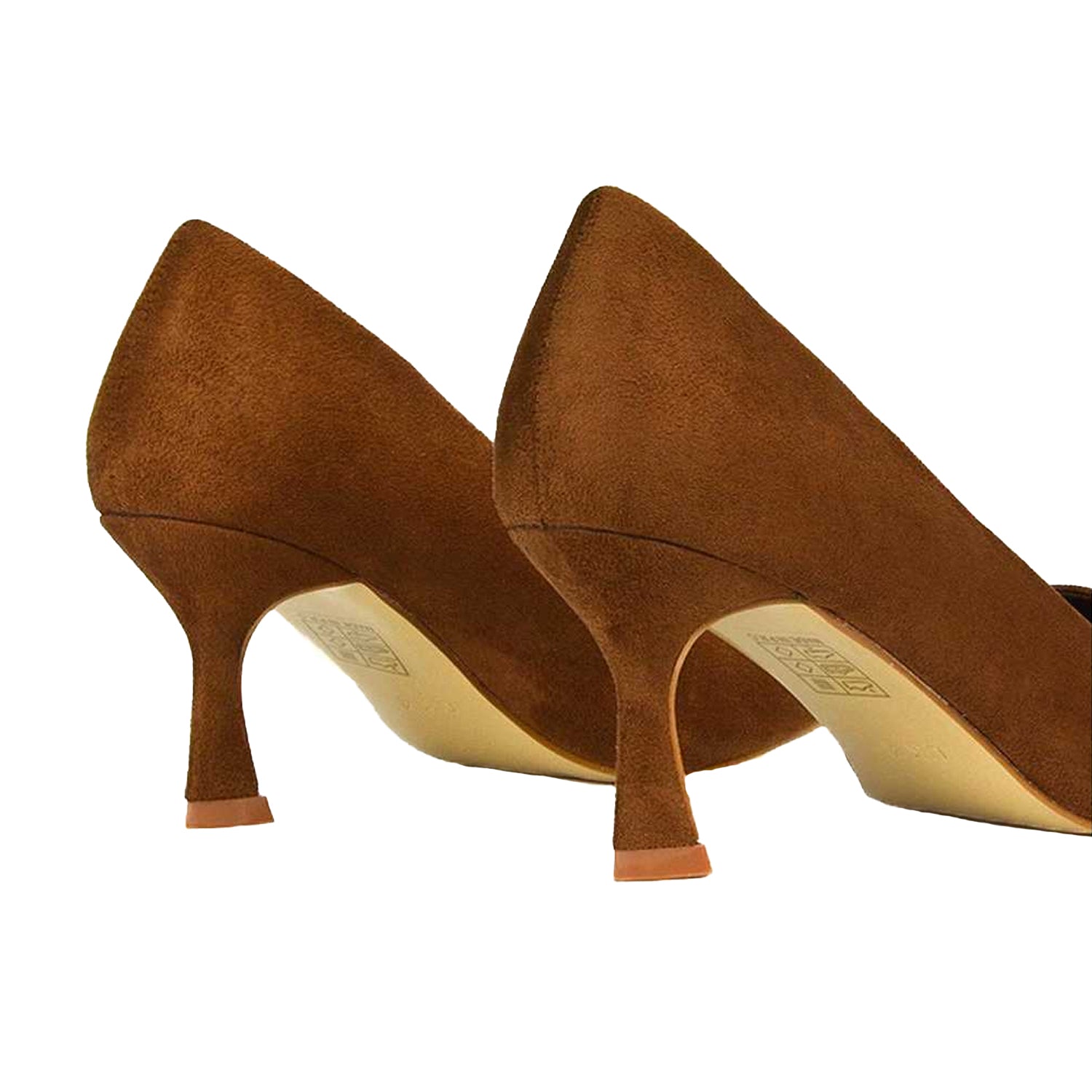 Brown - Back - XY London Womens-Ladies Lisa Pointed Mid Stiletto Court Shoes