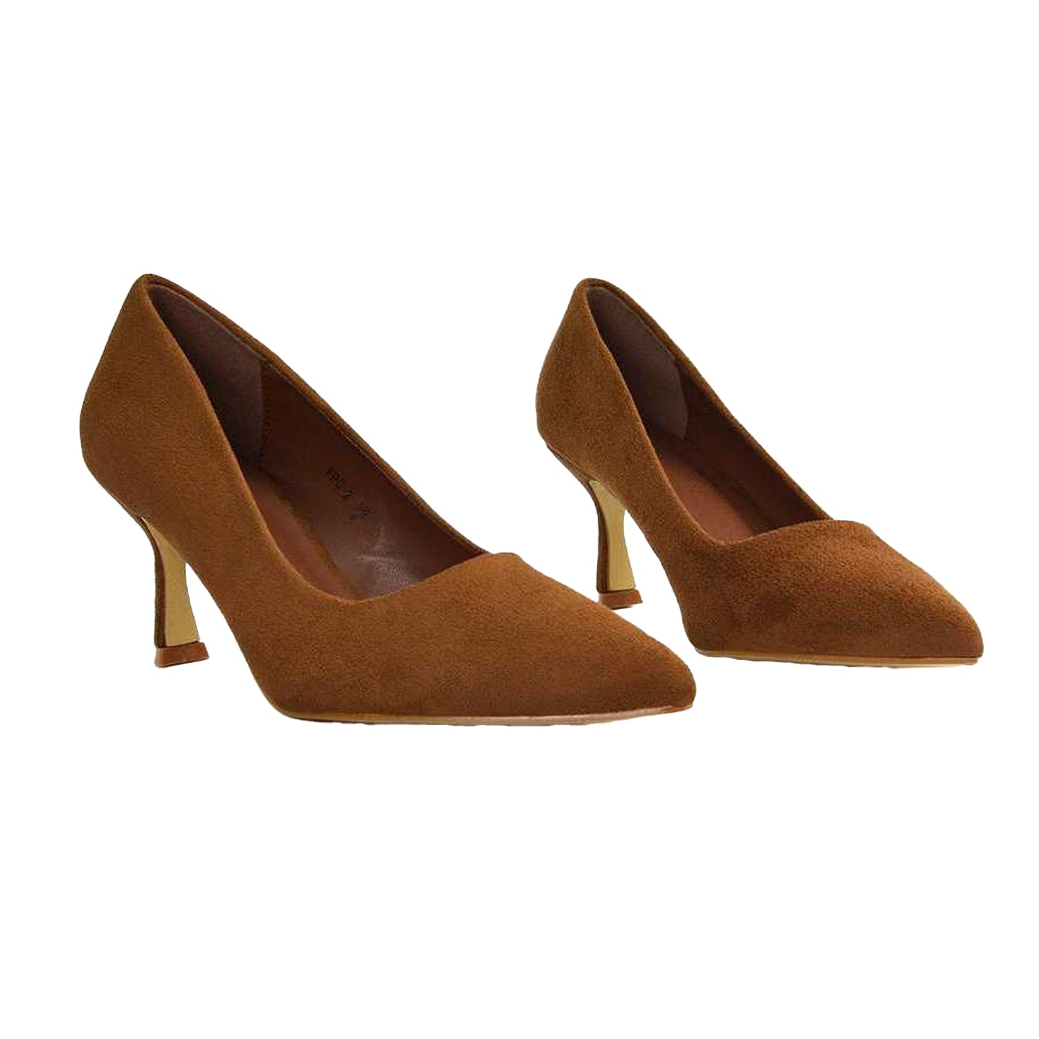 Brown - Lifestyle - XY London Womens-Ladies Lisa Pointed Mid Stiletto Court Shoes