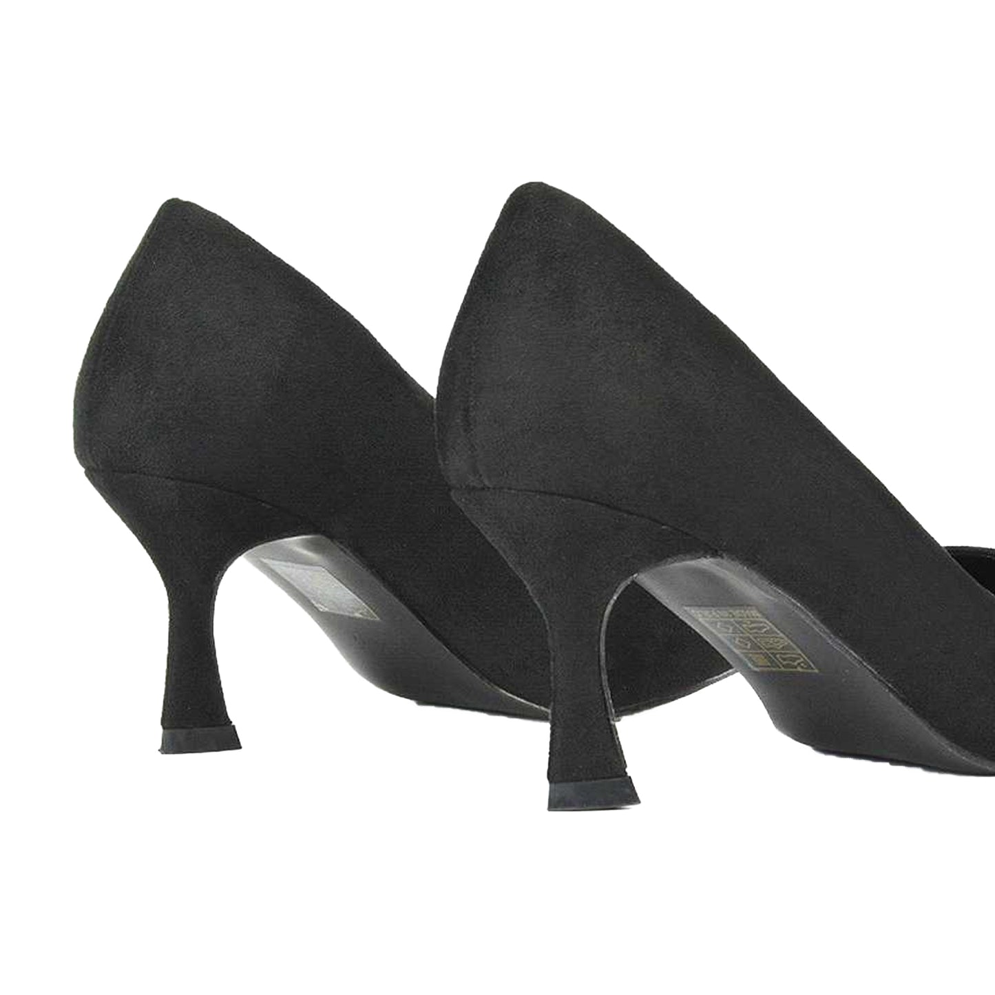 Jet Black - Back - XY London Womens-Ladies Lisa Pointed Mid Stiletto Court Shoes