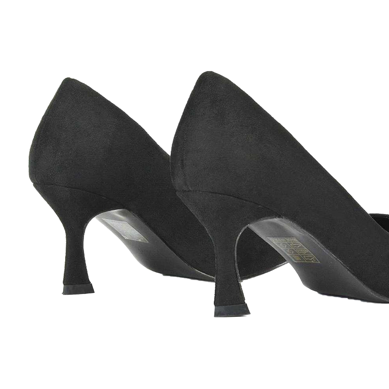 Jet Black - Back - XY London Womens-Ladies Lisa Pointed Mid Stiletto Court Shoes