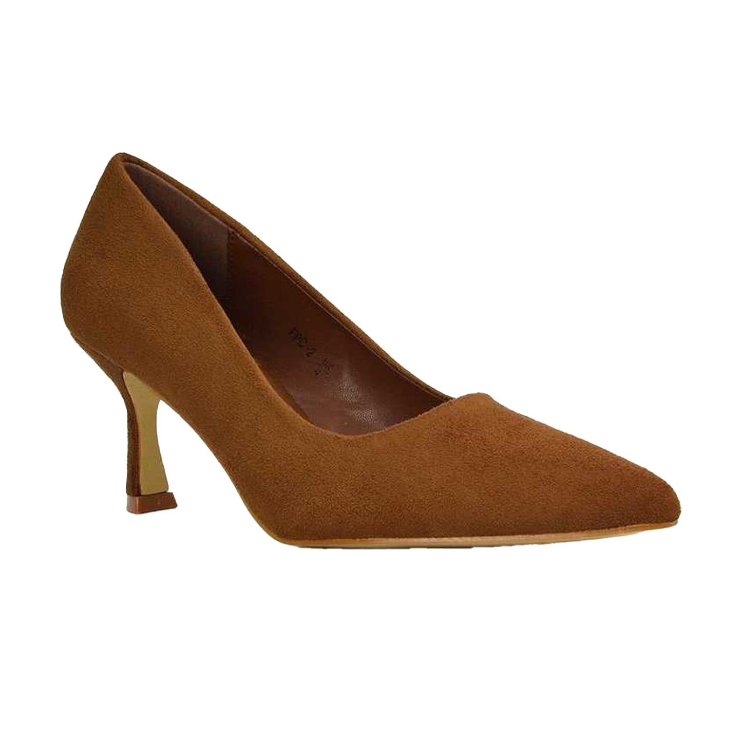 Brown - Front - XY London Womens-Ladies Lisa Pointed Mid Stiletto Court Shoes