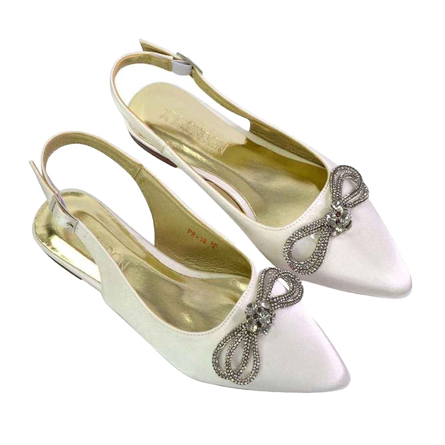 Ivory - Lifestyle - XY London Womens-Ladies Ossie Diamante Sling Back Pumps