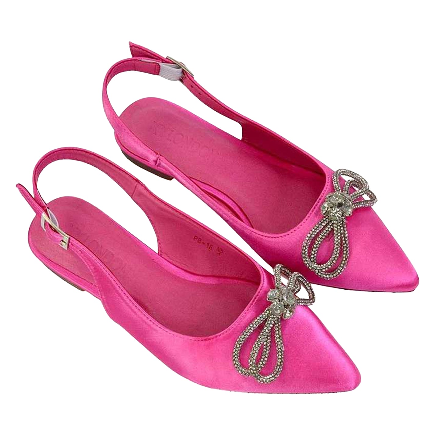 Fuchsia - Lifestyle - XY London Womens-Ladies Ossie Diamante Sling Back Pumps