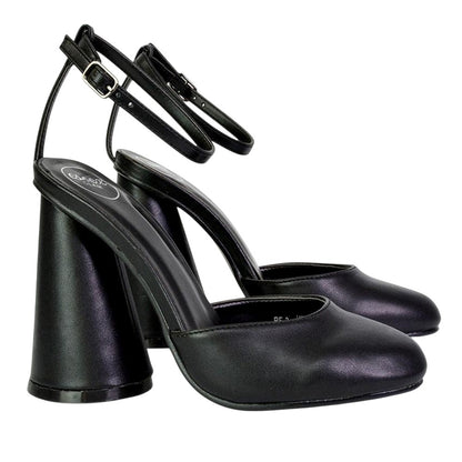 Black - Lifestyle - XY London Womens-Ladies Ekin Cylinder High Heels