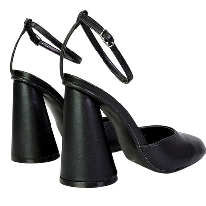 Black - Back - XY London Womens-Ladies Ekin Cylinder High Heels
