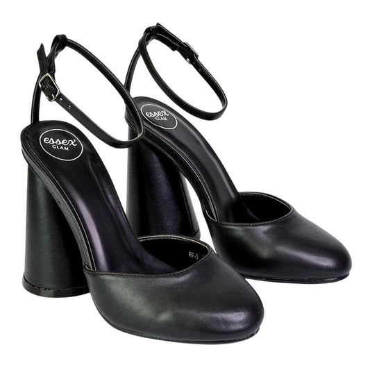 Black - Front - XY London Womens-Ladies Ekin Cylinder High Heels