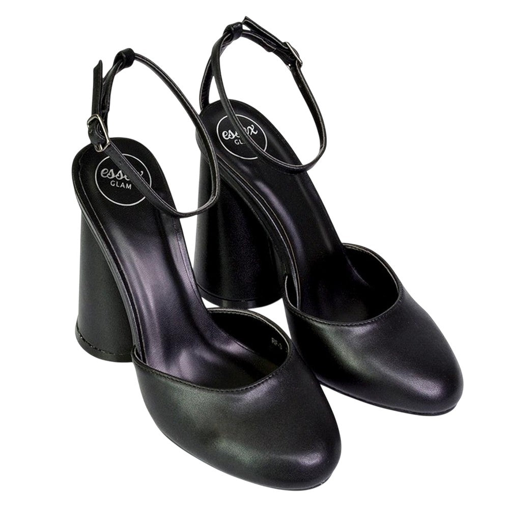 Black - Pack Shot - XY London Womens-Ladies Ekin Cylinder High Heels