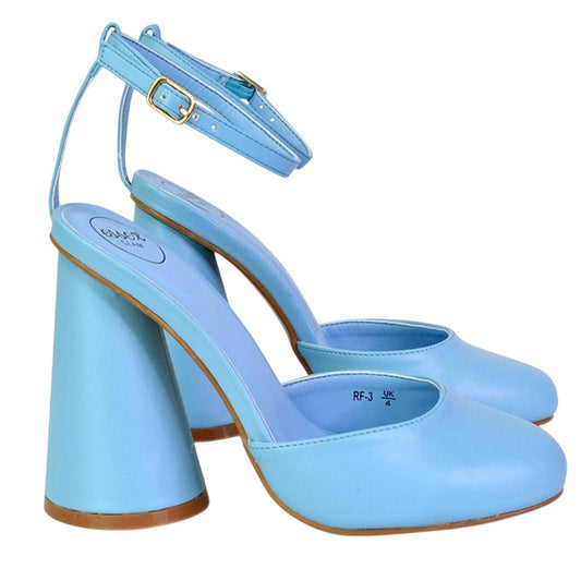 Blue - Front - XY London Womens-Ladies Ekin Cylinder High Heels