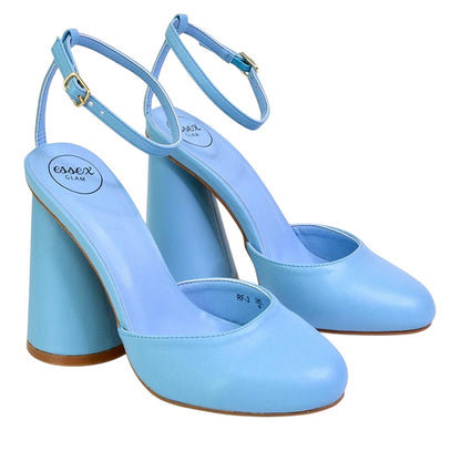 Blue - Lifestyle - XY London Womens-Ladies Ekin Cylinder High Heels
