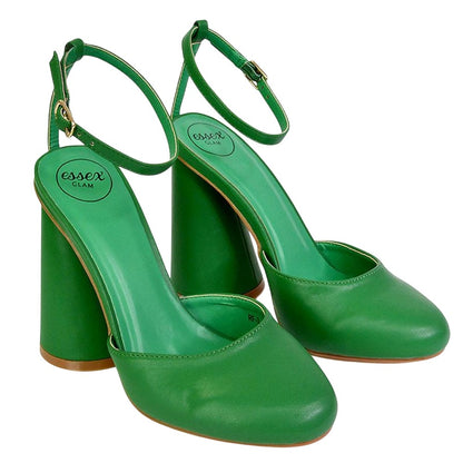 Green - Front - XY London Womens-Ladies Ekin Cylinder High Heels