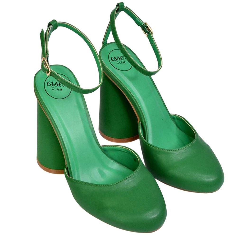 Green - Lifestyle - XY London Womens-Ladies Ekin Cylinder High Heels