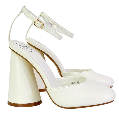 White - Lifestyle - XY London Womens-Ladies Ekin Cylinder High Heels