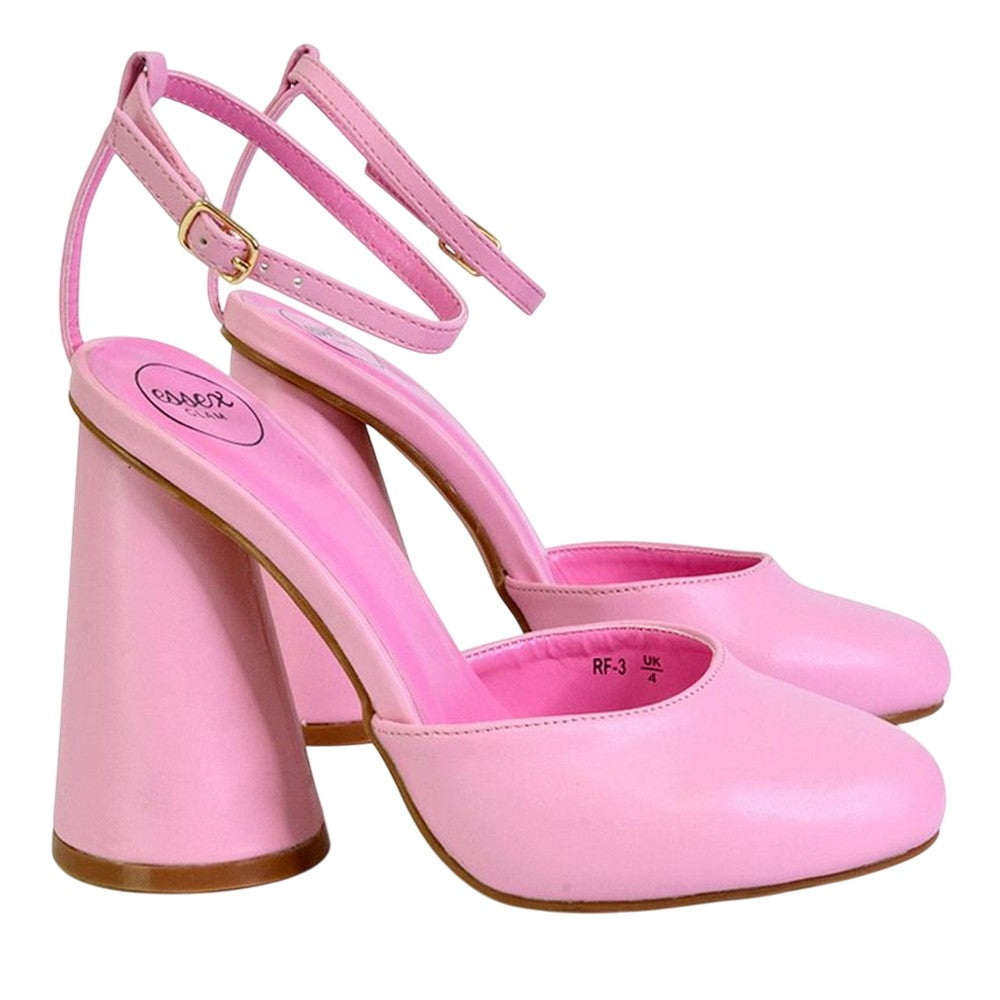 Pink - Lifestyle - XY London Womens-Ladies Ekin Cylinder High Heels