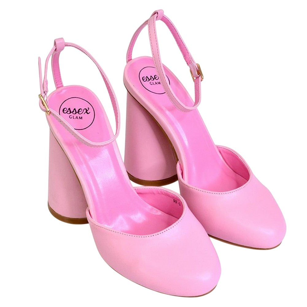 Pink - Pack Shot - XY London Womens-Ladies Ekin Cylinder High Heels