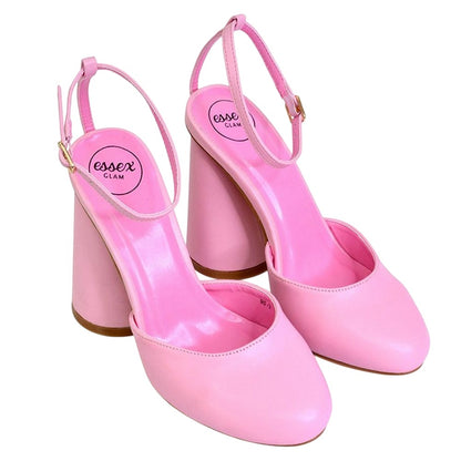 Pink - Pack Shot - XY London Womens-Ladies Ekin Cylinder High Heels