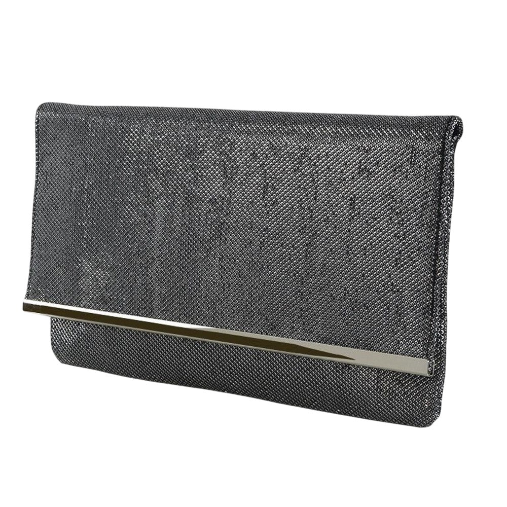 Black - Back - XY London Alicia Trim Detail Clutch