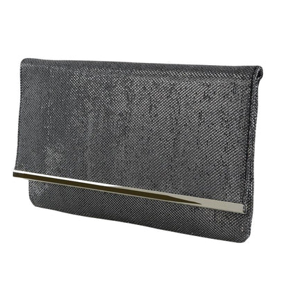 Black - Back - XY London Alicia Trim Detail Clutch