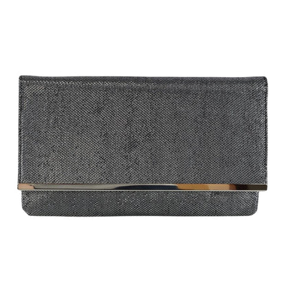Black - Front - XY London Alicia Trim Detail Clutch