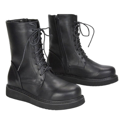 Black - Lifestyle - XY London Womens-Ladies Lizzo Chunky Sole Side Zip Flatform Ankle Boots