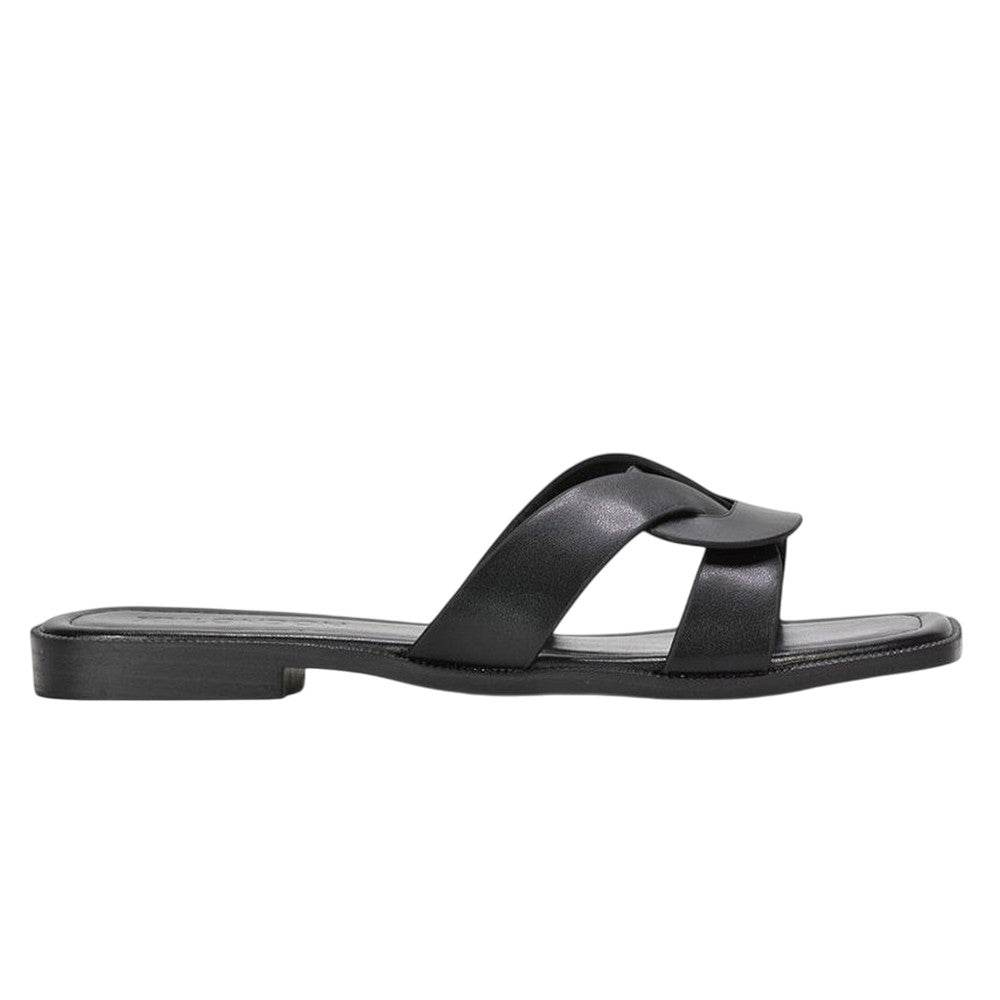 Black - Back - XY London Womens-Ladies Charley Open Toe Sliders