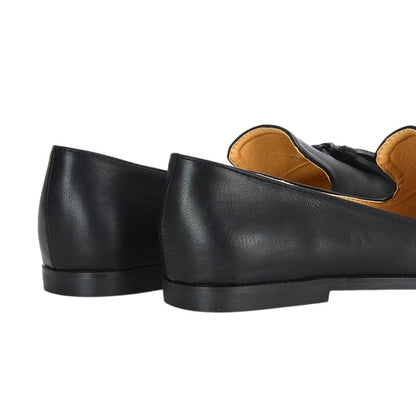 Black - Lifestyle - XY London Womens-Ladies Betsy Tassel Pointed Flat Loafers