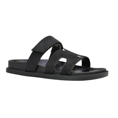 Black - Front - XY London Womens-Ladies Lydia Adjustable Strap Flat Sandals