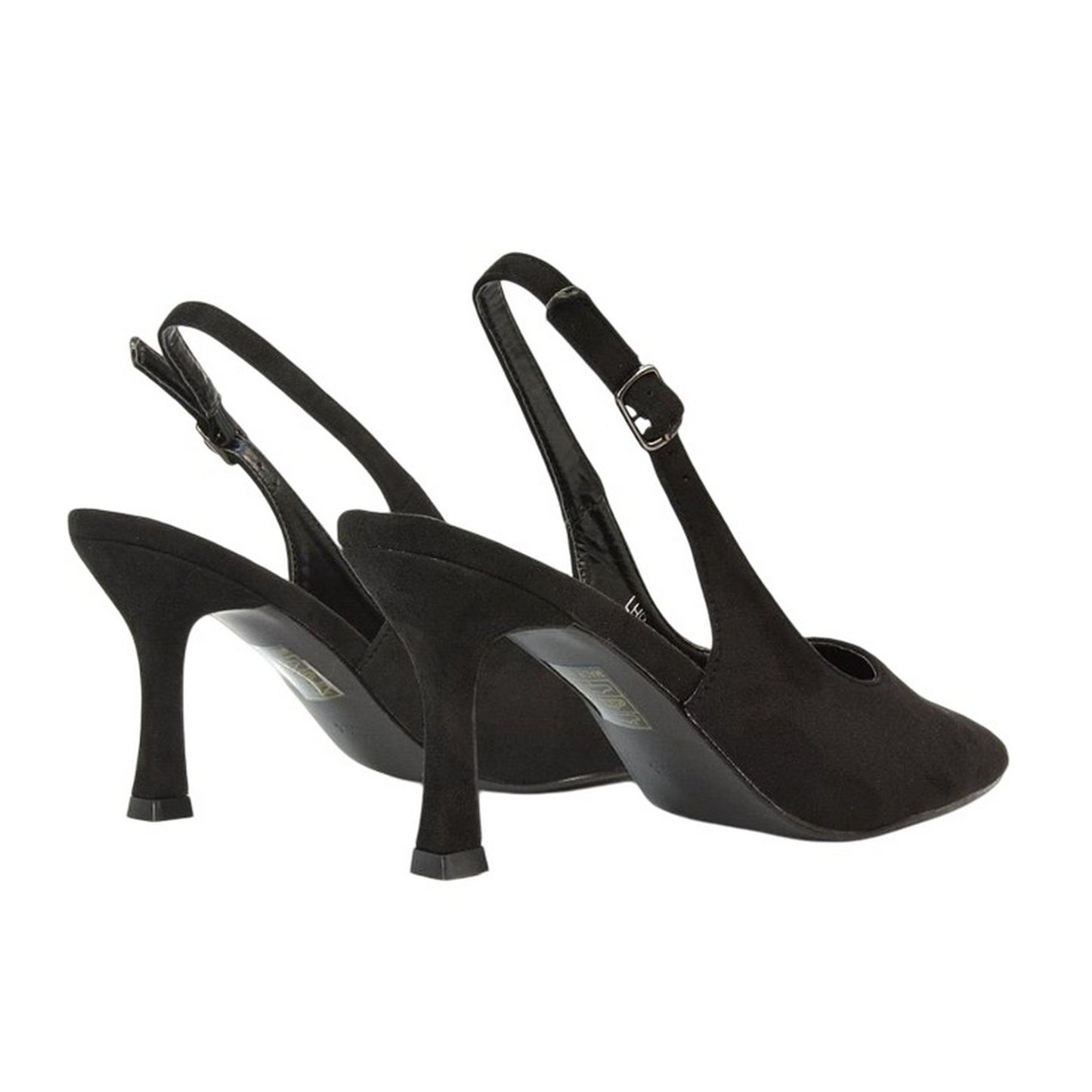 Black - Back - XY London Womens-Ladies Valerie Sling Back High Stiletto Heel Court Shoes