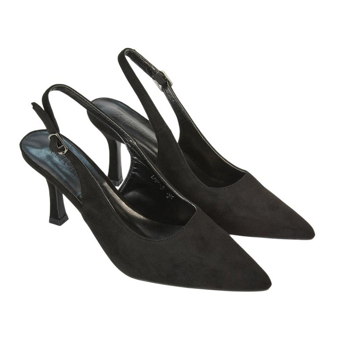 Black - Lifestyle - XY London Womens-Ladies Valerie Sling Back High Stiletto Heel Court Shoes