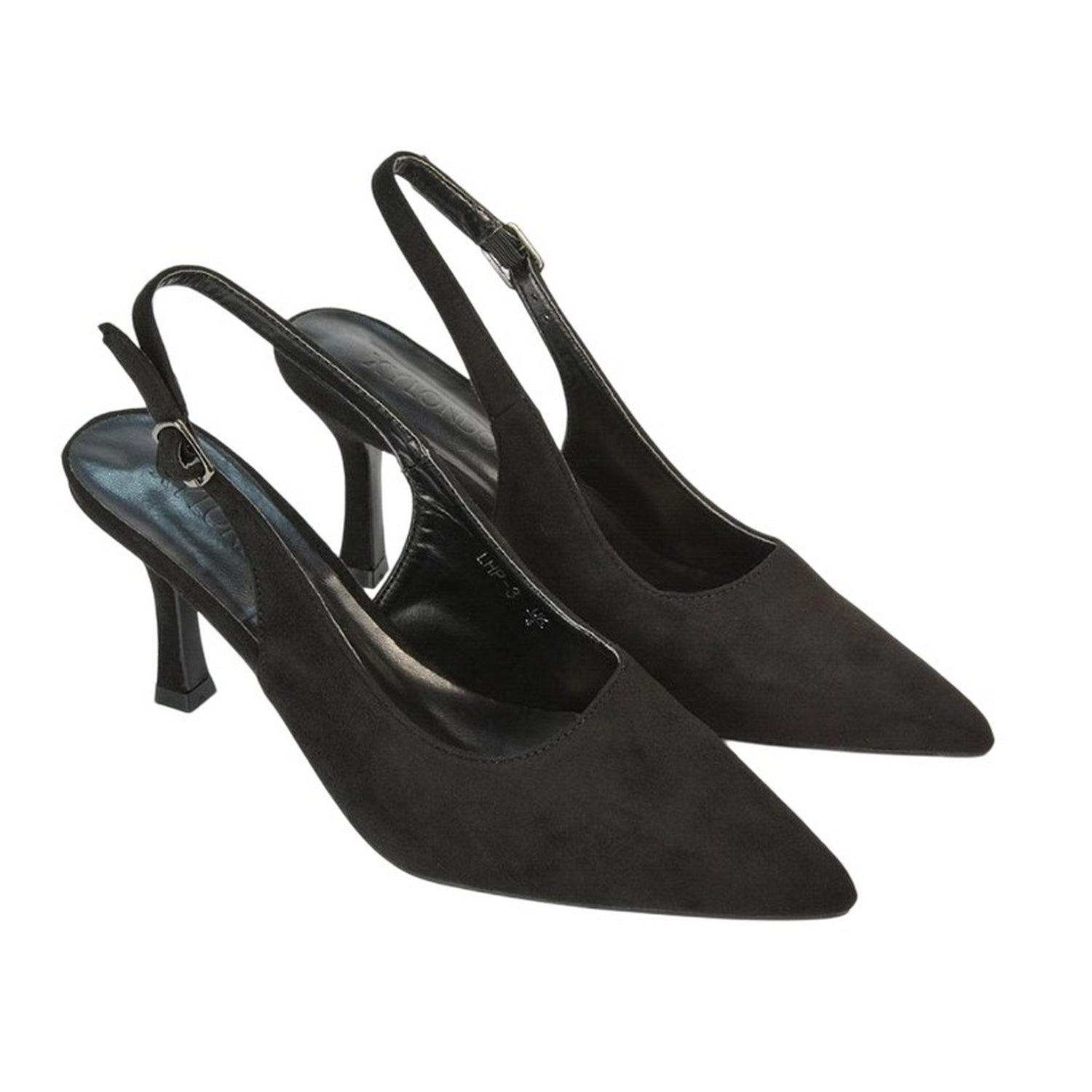 Black - Lifestyle - XY London Womens-Ladies Valerie Sling Back High Stiletto Heel Court Shoes