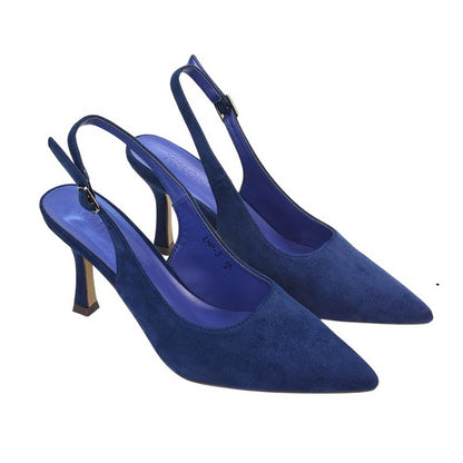 Navy - Lifestyle - XY London Womens-Ladies Valerie Sling Back High Stiletto Heel Court Shoes