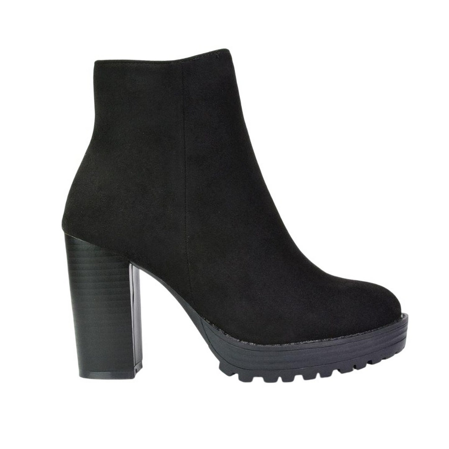 Jet Black - Front - XY London Womens-Ladies Cole Platform Heel Ankle Boots
