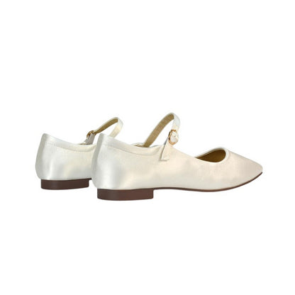 Ivory - Back - XY London Womens-Ladies Allegra Square Toe Mary Janes