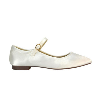 Ivory - Front - XY London Womens-Ladies Allegra Square Toe Mary Janes