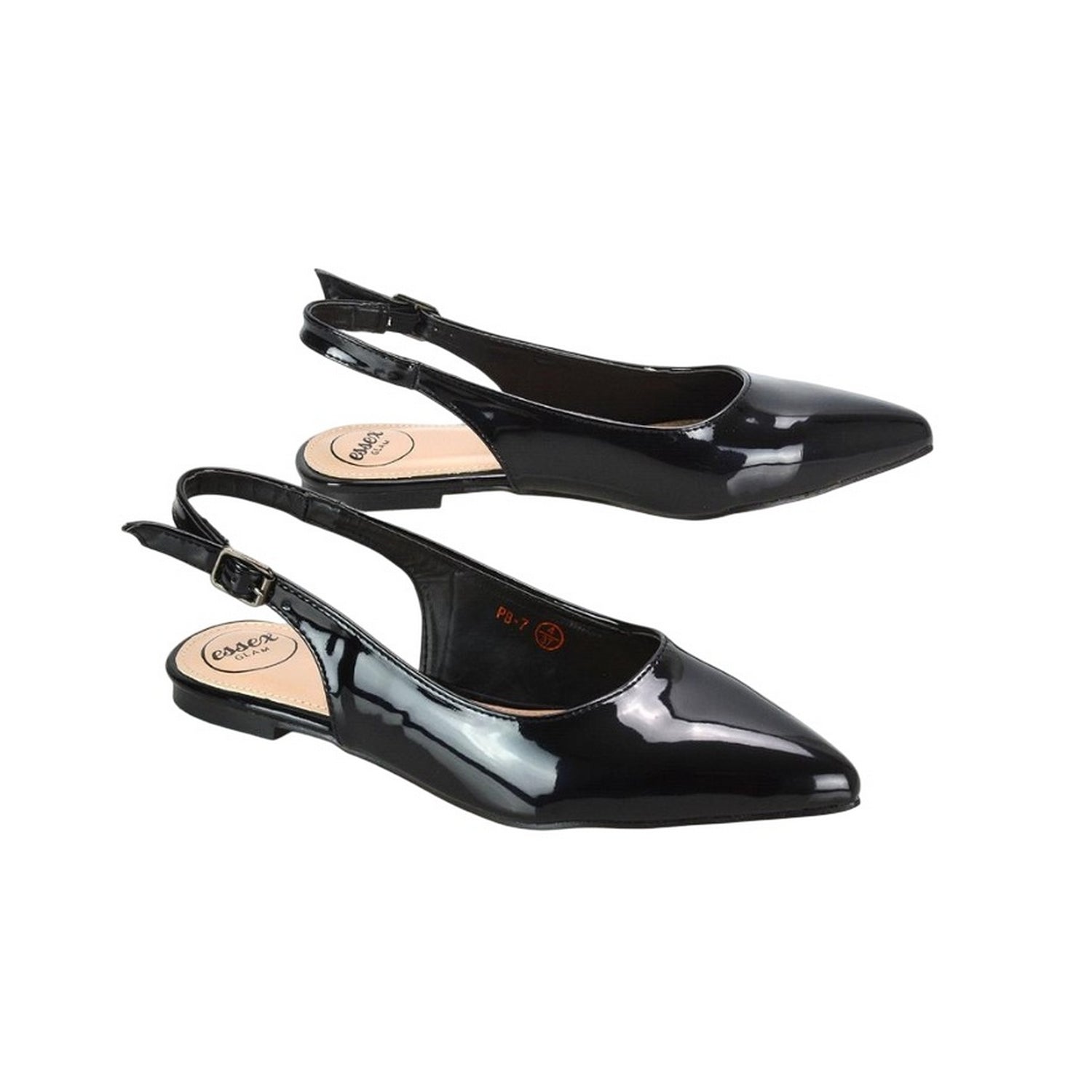 True Black - Lifestyle - XY London Womens-Ladies Mindy Sling Back Ballerina Flats