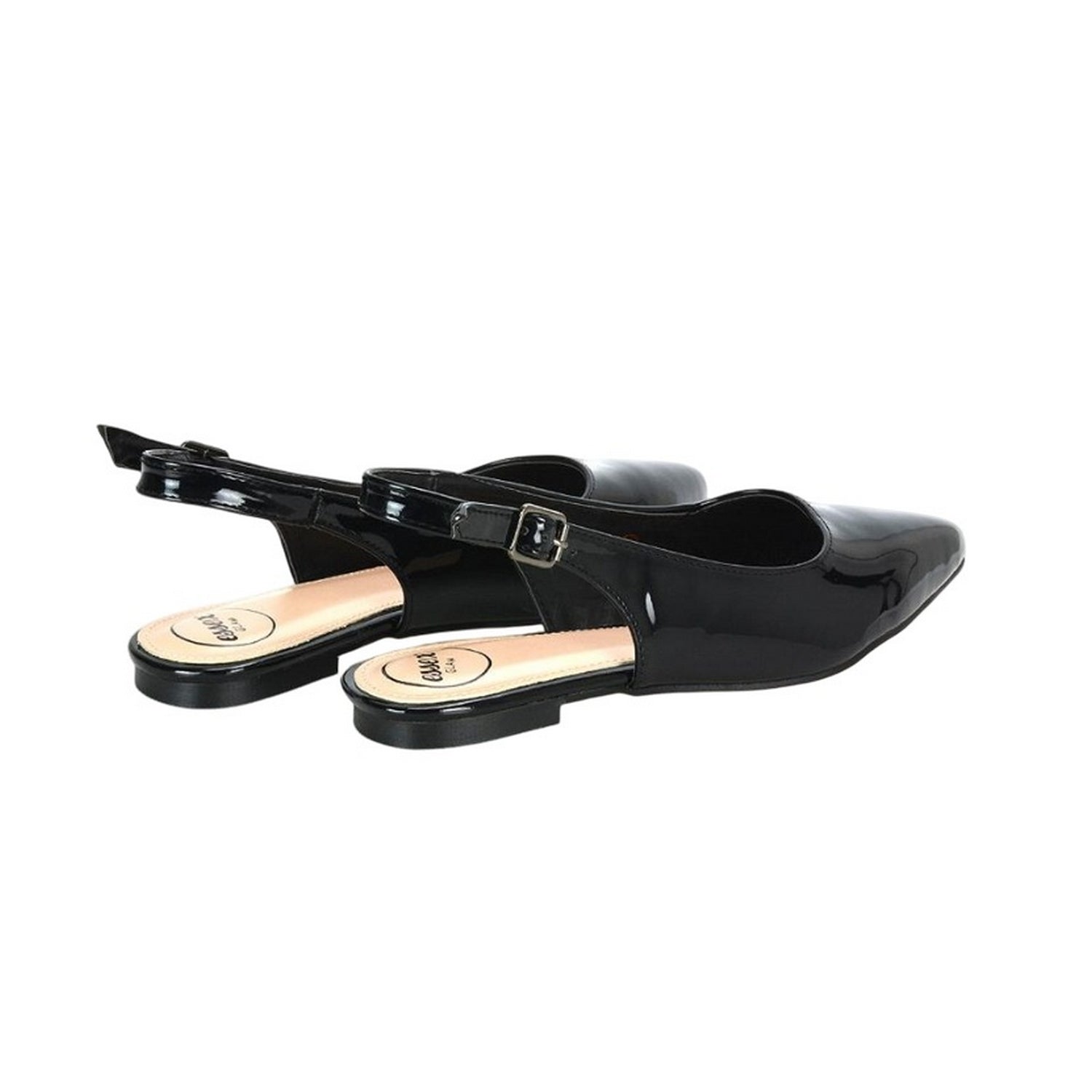 True Black - Back - XY London Womens-Ladies Mindy Sling Back Ballerina Flats