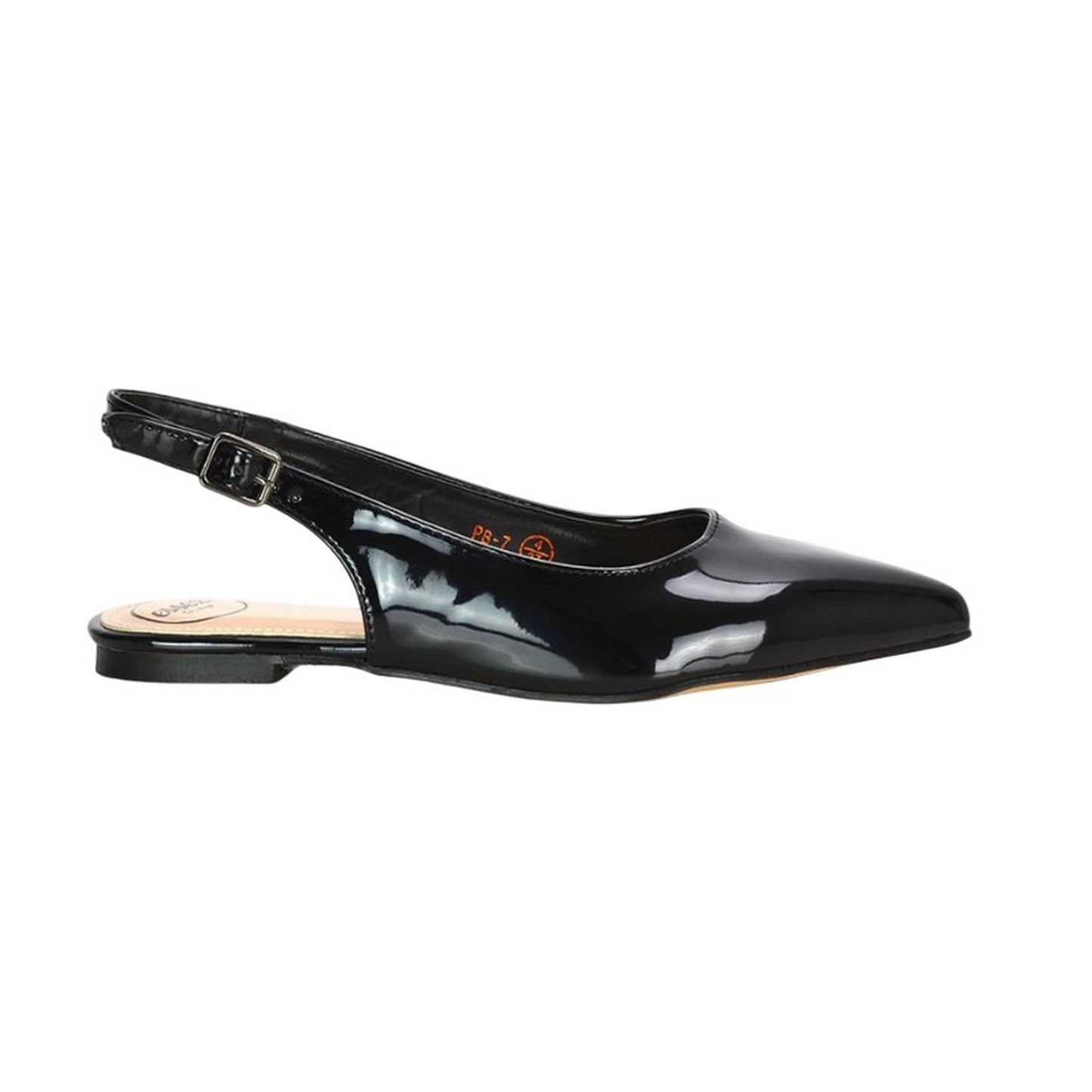 True Black - Front - XY London Womens-Ladies Mindy Sling Back Ballerina Flats