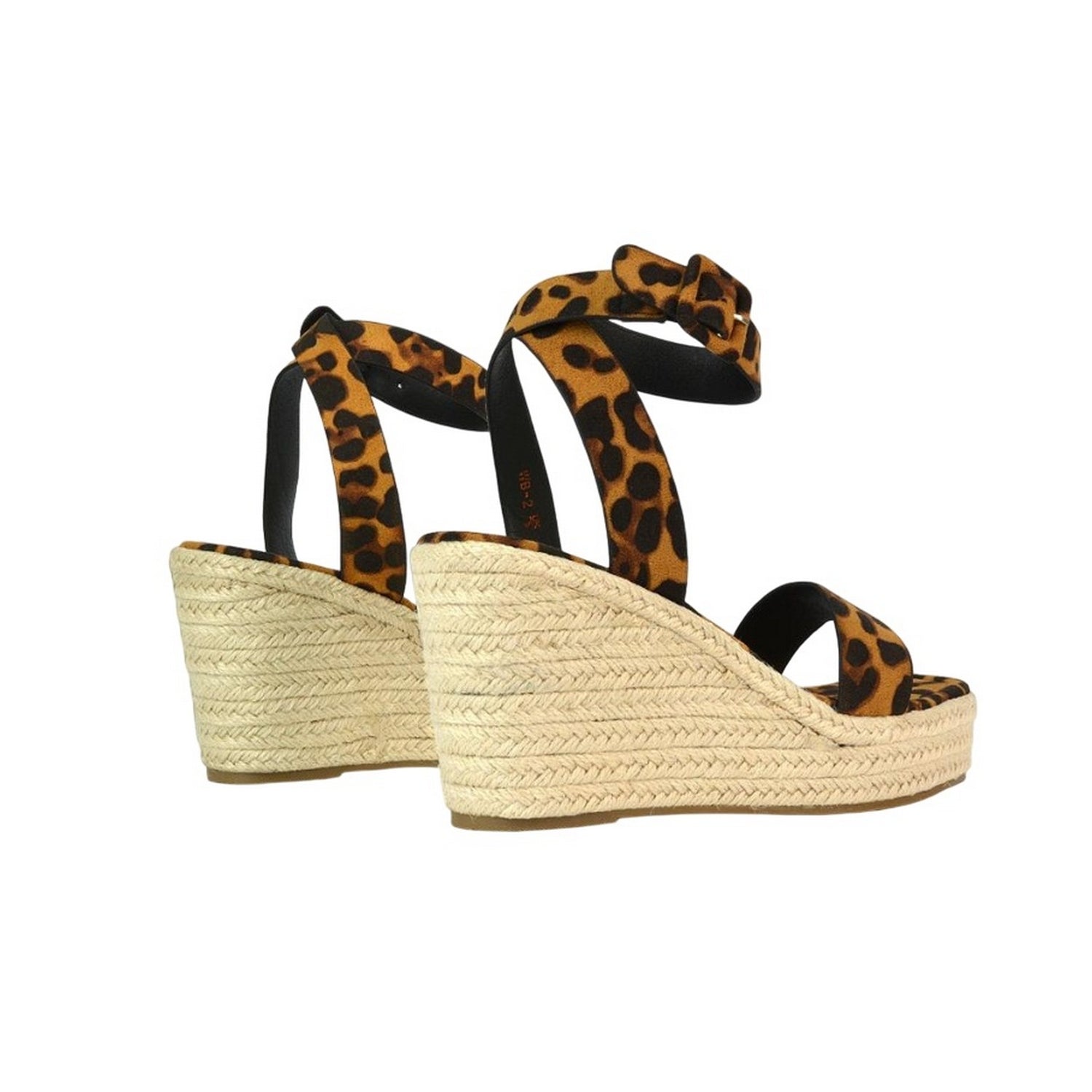 Tan - Back - XY London Womens-Ladies Linda Woven Wedge Heel Platform Sandals